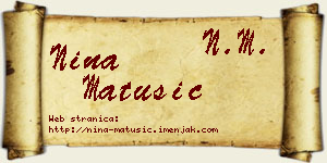 Nina Matušić vizit kartica